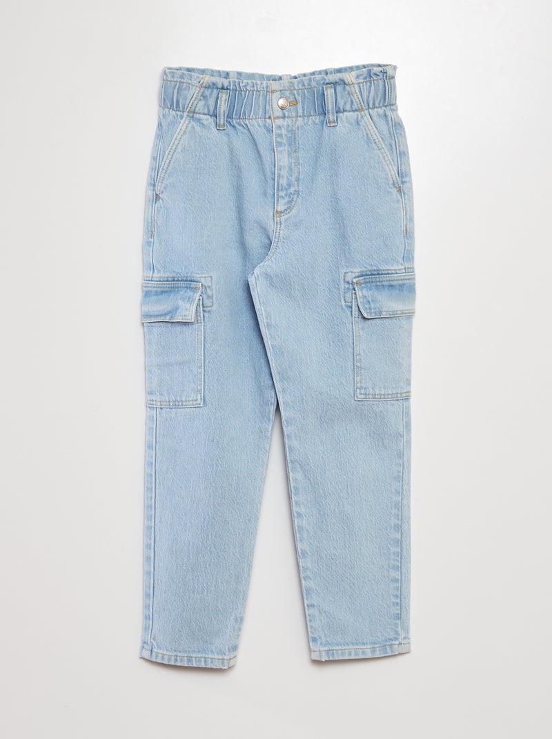 Pantaloni mom con tasche con patta BLU - Kiabi