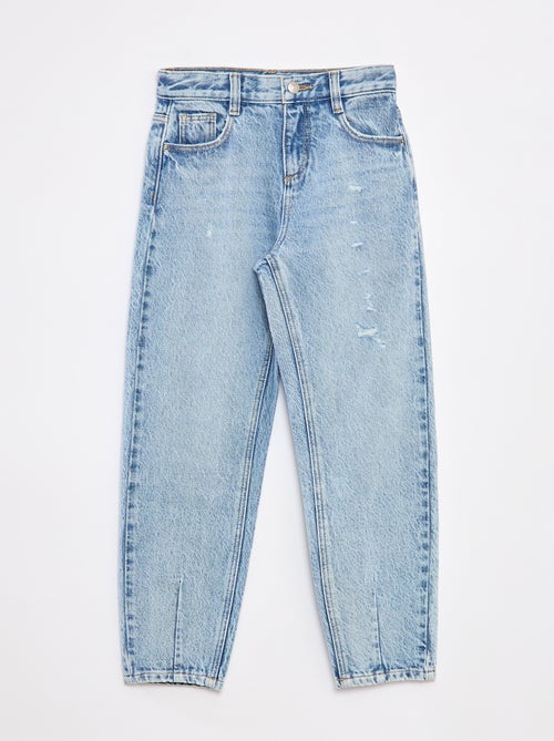 Pantaloni mom fit in denim con abrasioni - Kiabi