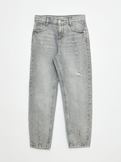 Pantaloni mom fit in denim con abrasioni - Kiabi