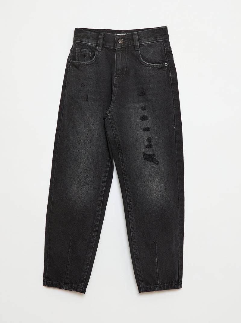 Pantaloni mom fit in denim con abrasioni Grigio - Kiabi