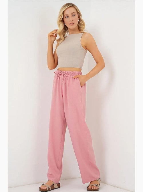 Pantaloni morbidi a gamba larga con coulisse bdart - Kiabi Pantaloni morbidi a gamba larga con coulisse bdart - Kiabi