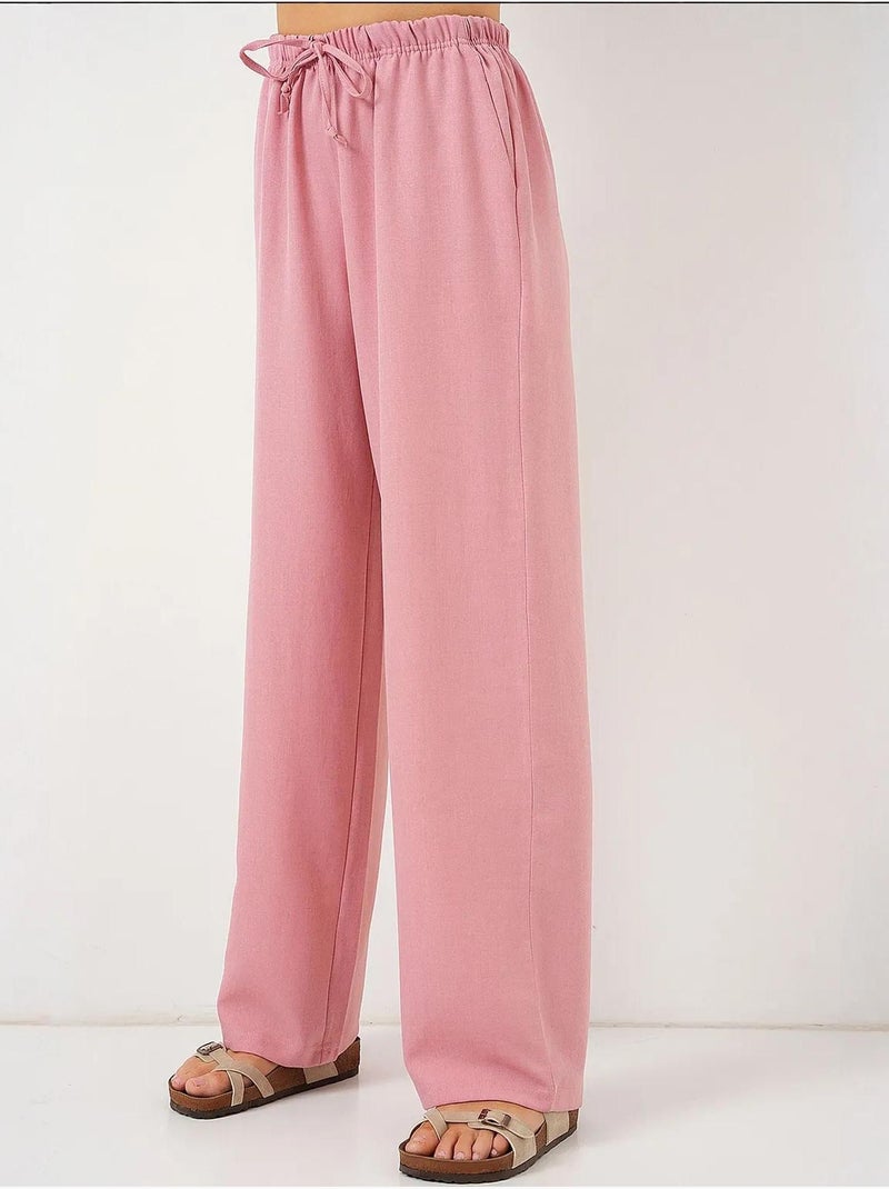 Pantaloni morbidi a gamba larga con coulisse bdart Rosa pallido - Kiabi