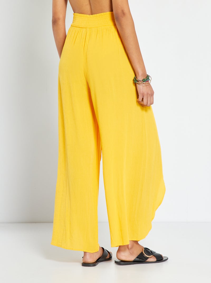 Pantaloni morbidi in voile di crêpe GIALLO - Kiabi
