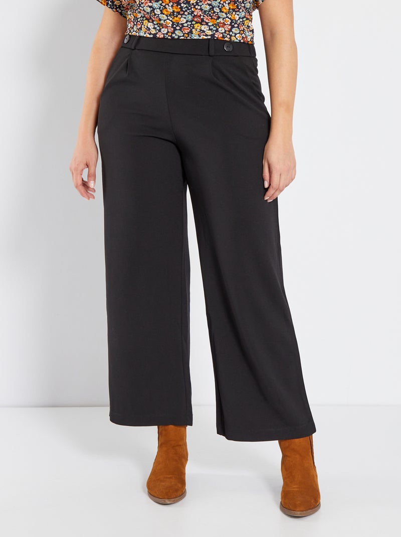 Pantaloni da tuta larghi in misto cotone - Grigio mélange - Donna