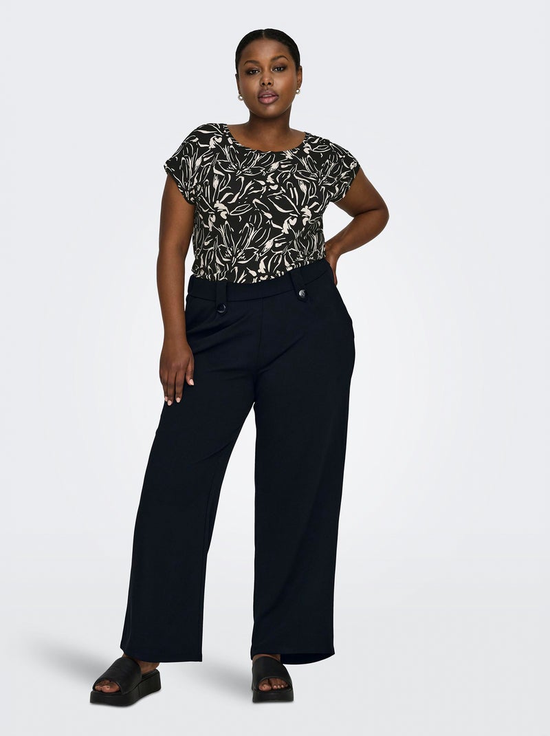 Pantaloni Pigiama Wide Leg In Ciniglia Nero - Acquista Online | Terranova - Foto 6