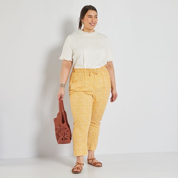 Pantaloni morbidi stampati Taglie forti donna - GIALLO - Kiabi - 20,00€