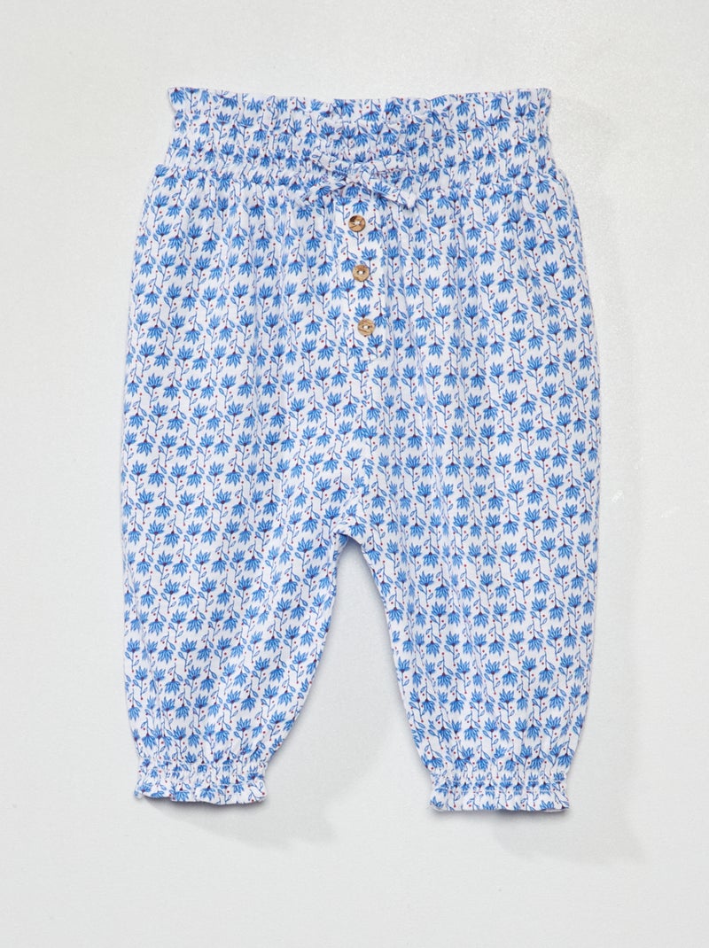 Pantaloni morbidi stampato blu - Kiabi