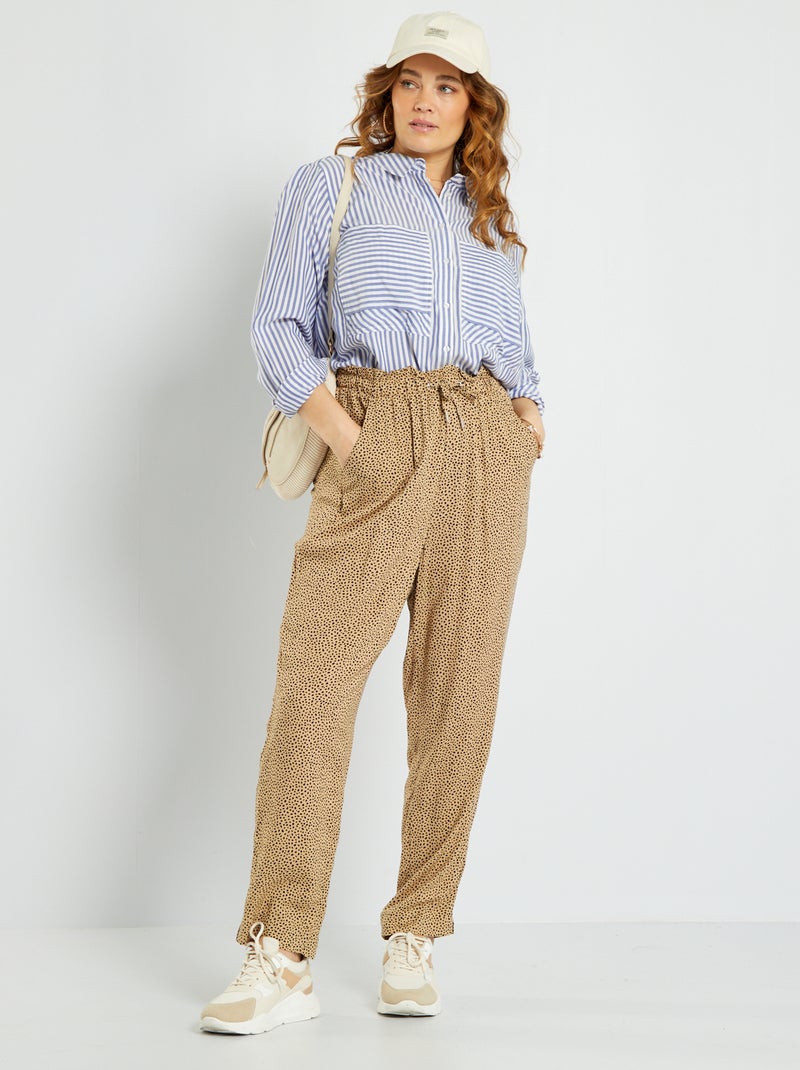 Pantaloni morbidi tipo joggers BEIGE - Kiabi