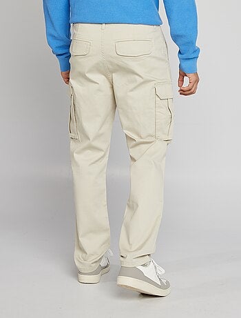 Pantaloni multi-tasche in tessuto dobby