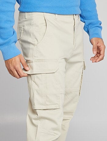 Pantaloni multi-tasche in tessuto dobby