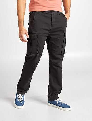 Pantaloni multi-tasche in tessuto dobby