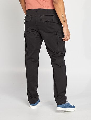 Pantaloni multi-tasche in tessuto dobby