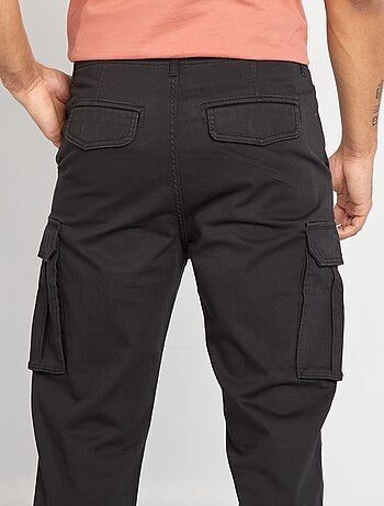 Pantaloni multi-tasche in tessuto dobby