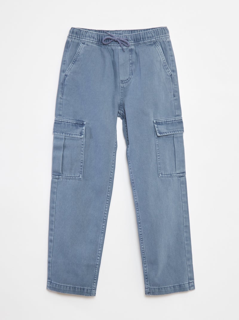 Pantaloni multitasche con cintura elasticizzata Blu - Kiabi