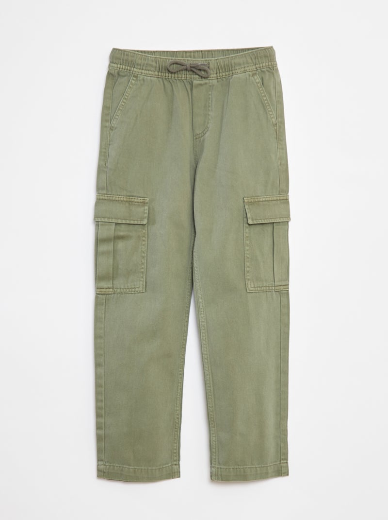 Pantaloni multitasche con cintura elasticizzata Verde - Kiabi