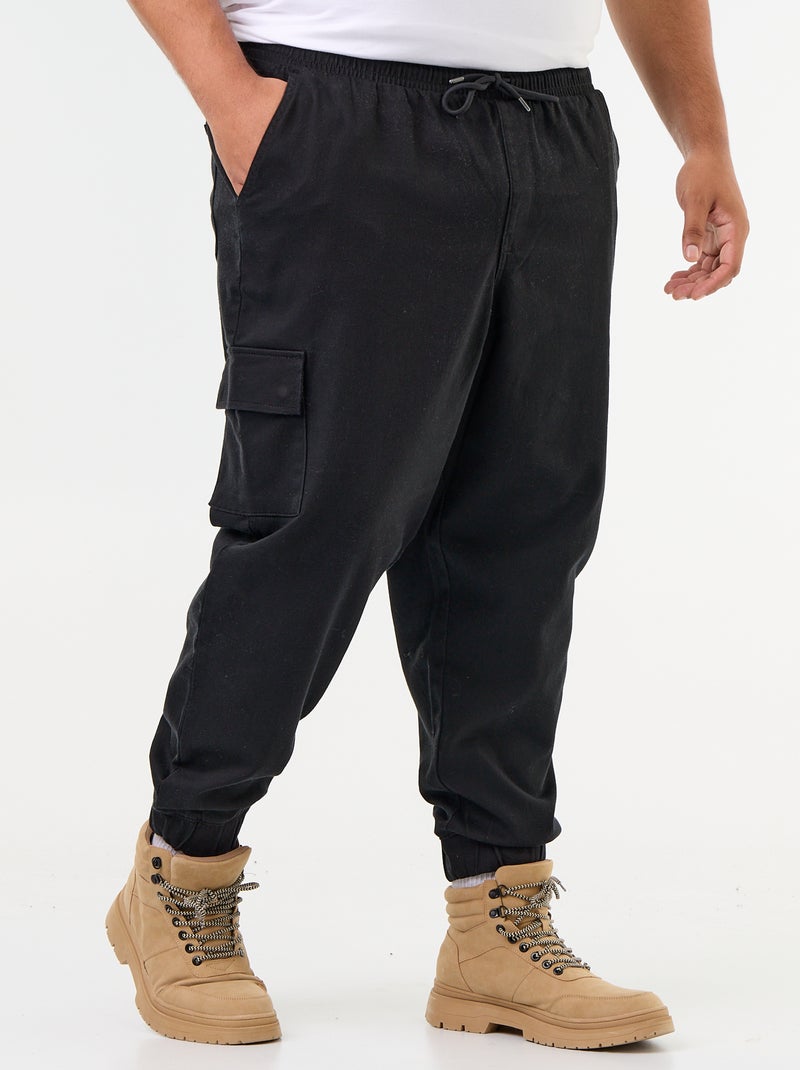 Pantaloni multitasche con vita elasticizzata Nero - Kiabi