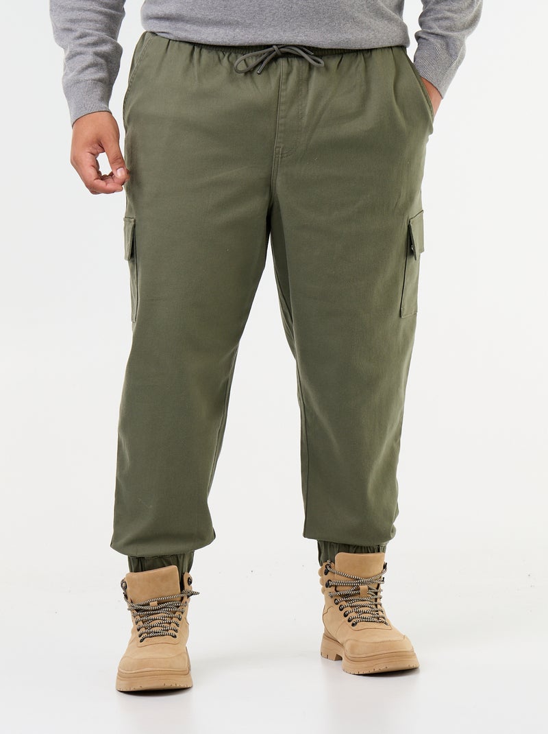 Pantaloni multitasche con vita elasticizzata Verde - Kiabi