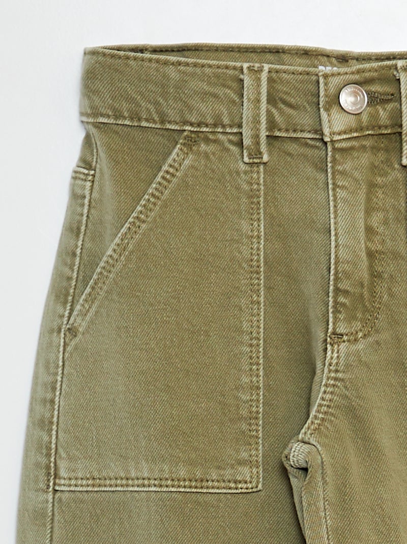 Pantaloni multitasche in twill - Taglio + aderente VERDE - Kiabi