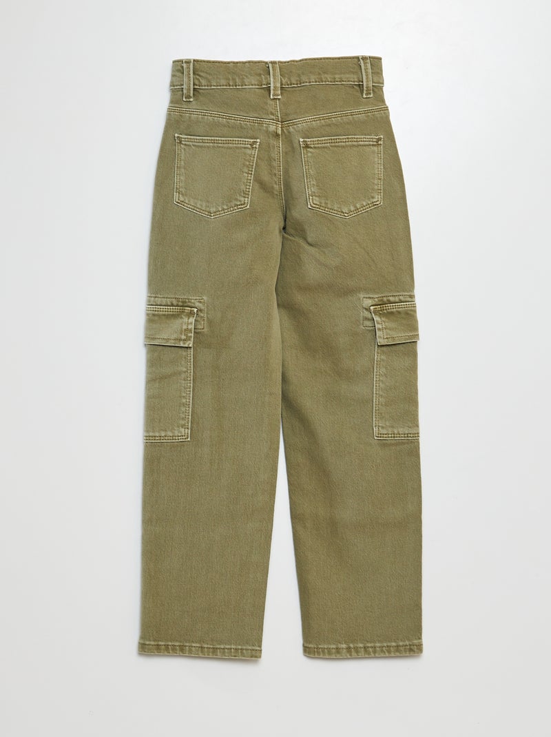 Pantaloni multitasche in twill - Taglio + aderente VERDE - Kiabi