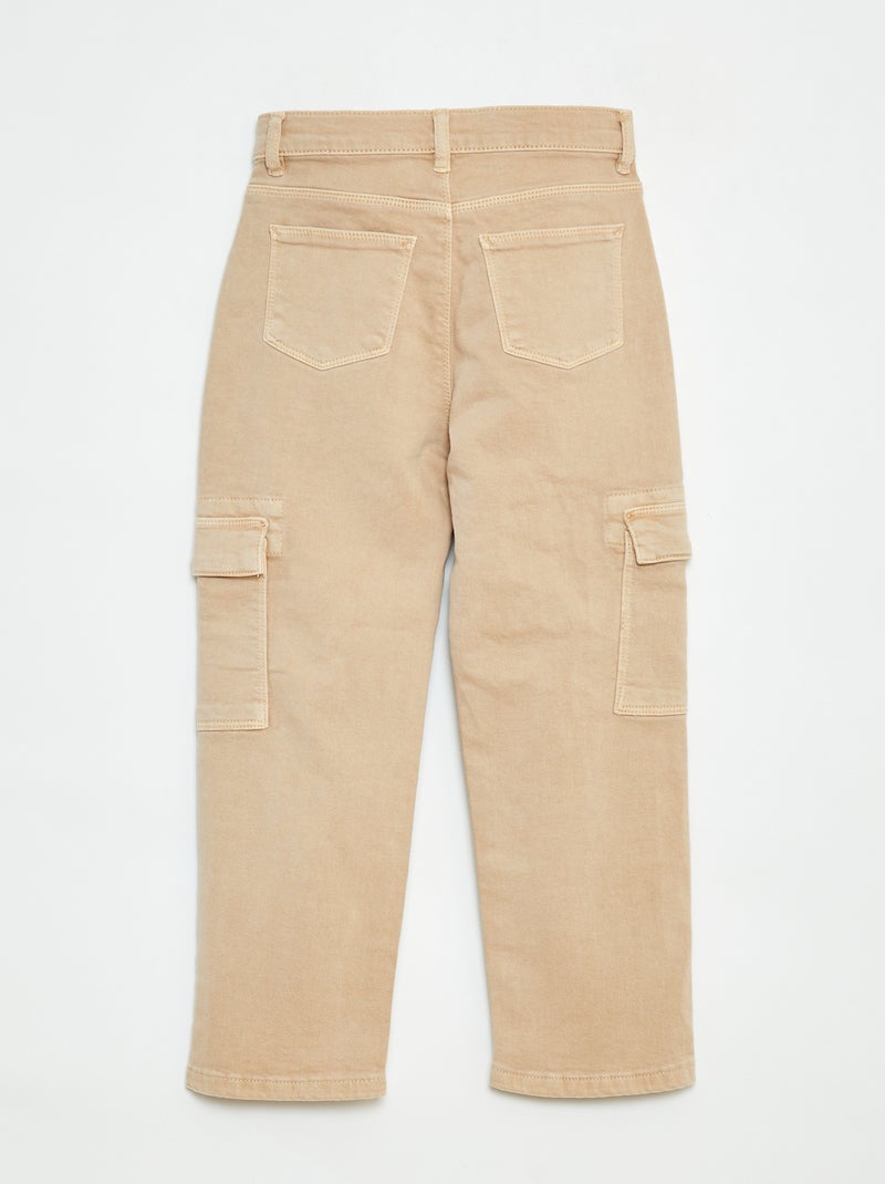 Pantaloni multitasche in twill - Taglio + confortevole Beige - Kiabi