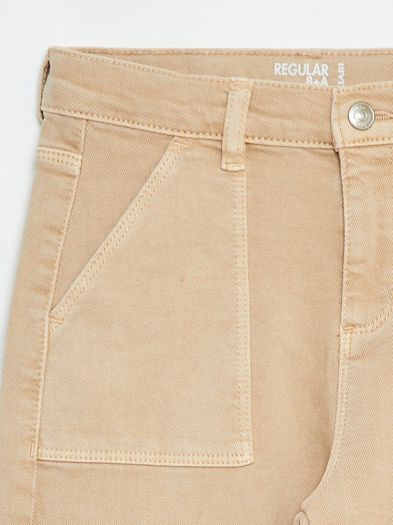 Pantaloni multitasche in twill - Taglio + confortevole Beige - Kiabi