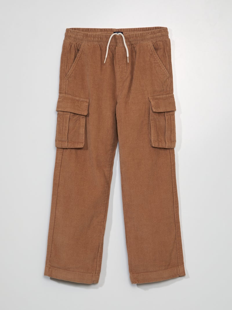 Pantaloni multitasche in velluto a coste BEIGE - Kiabi
