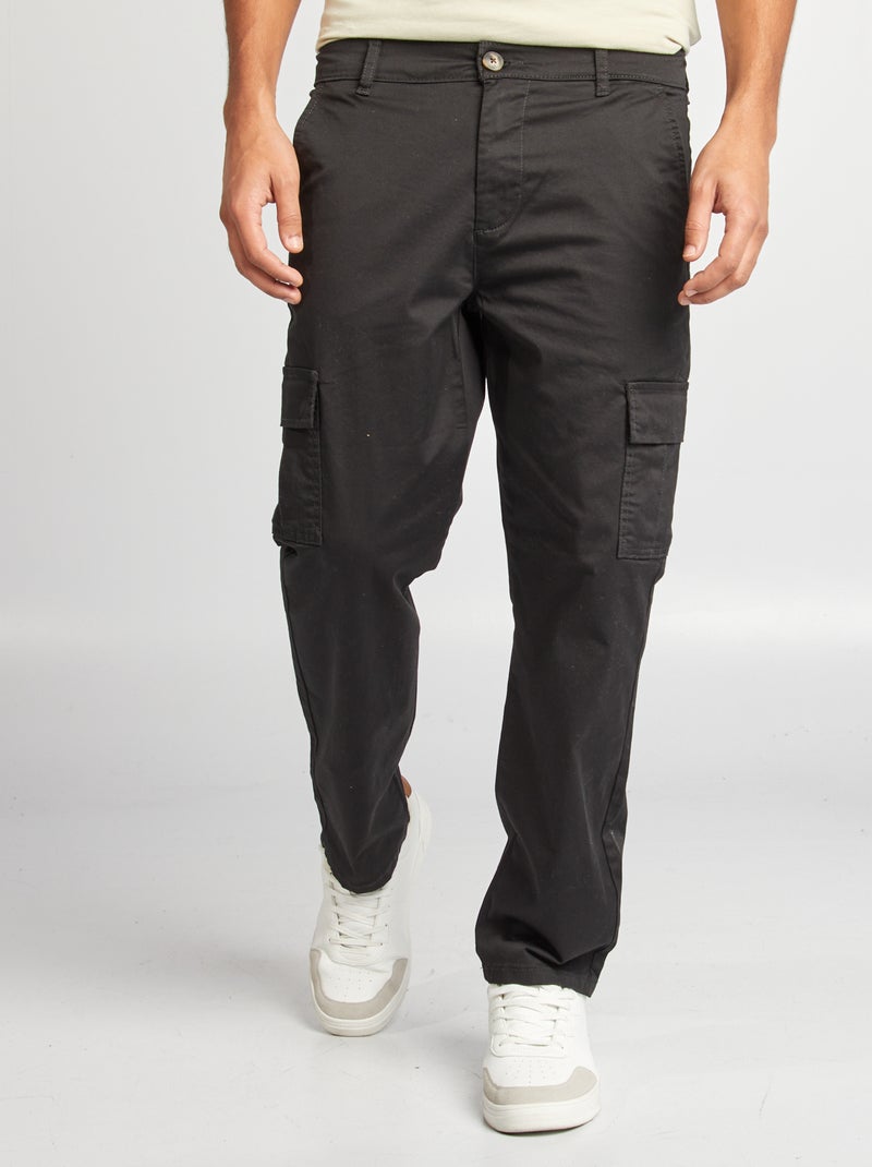 Pantaloni multitasche taglio dritto nero - Kiabi