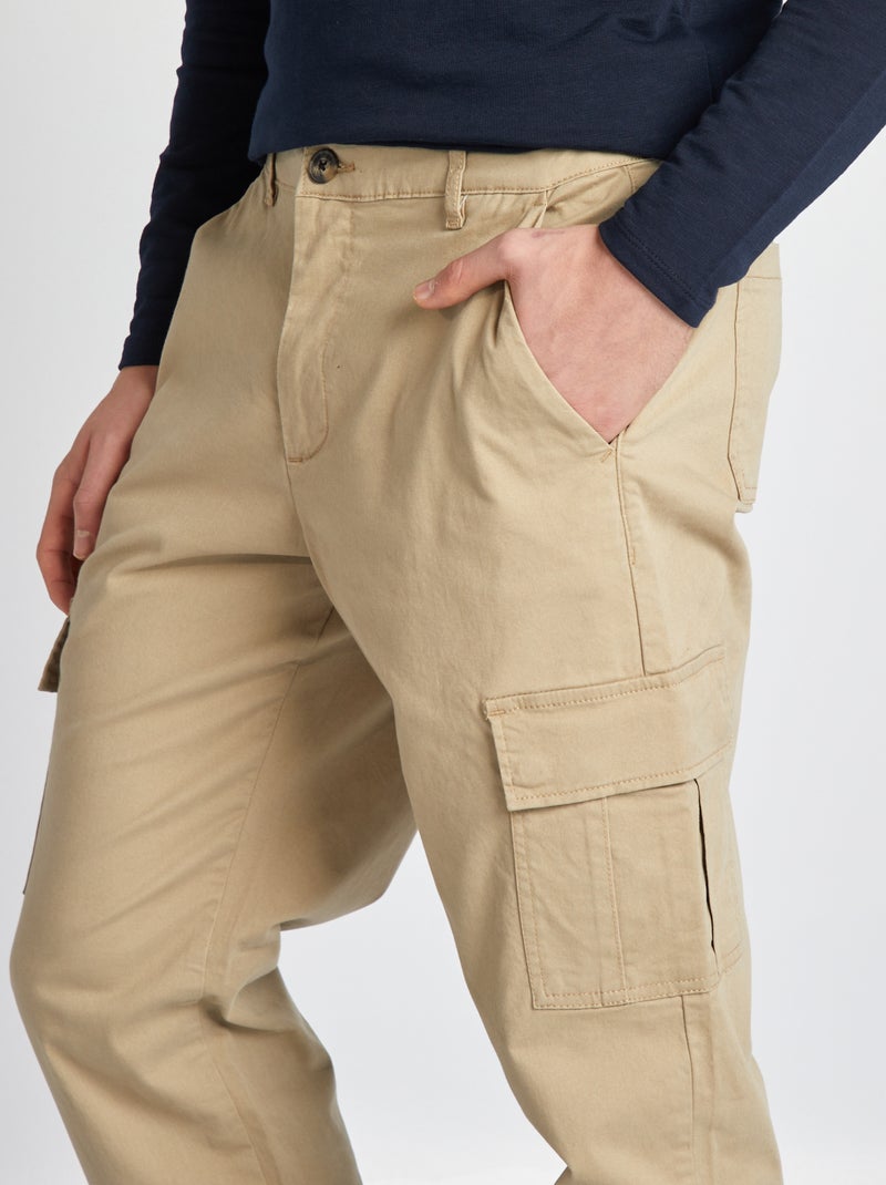 Pantaloni multitasche tinta unita BEIGE - Kiabi