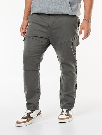 Pantaloni multitasche tinta unita con cintura elasticizzata