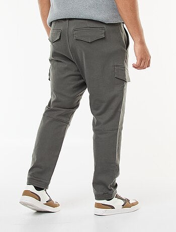 Pantaloni multitasche tinta unita con cintura elasticizzata