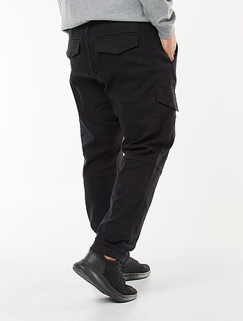 Pantaloni multitasche tinta unita con cintura elasticizzata