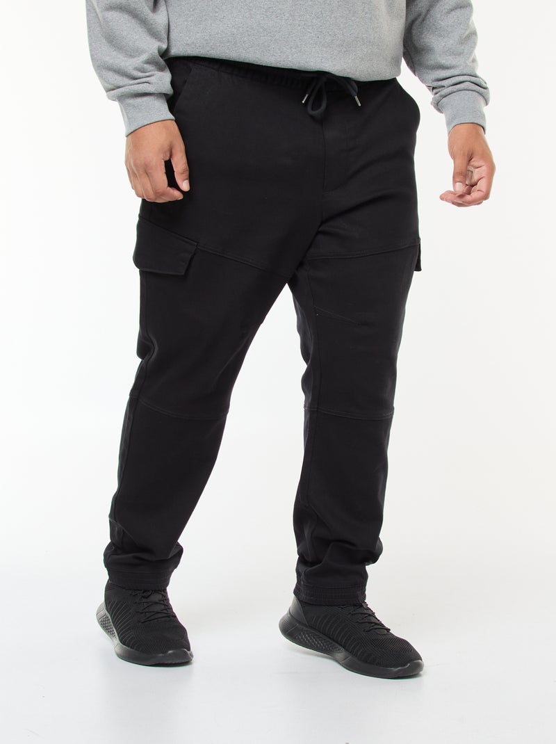 Pantaloni multitasche tinta unita con cintura elasticizzata Nero - Kiabi