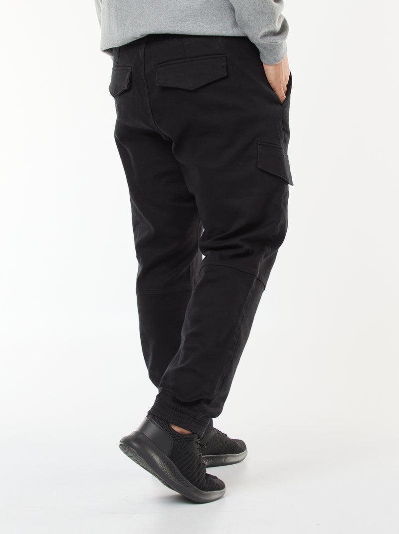 Pantaloni multitasche tinta unita con cintura elasticizzata Nero - Kiabi