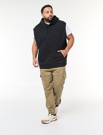 Pantaloni multitasche tinta unita con cintura elasticizzata