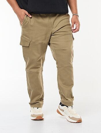 Pantaloni multitasche tinta unita con cintura elasticizzata