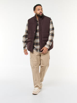 Pantaloni multitasche tinta unita con passanti per cintura