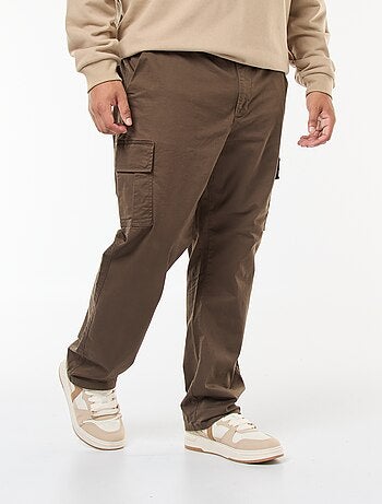 Pantaloni multitasche tinta unita con passanti per cintura