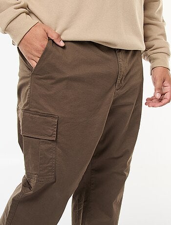 Pantaloni multitasche tinta unita con passanti per cintura