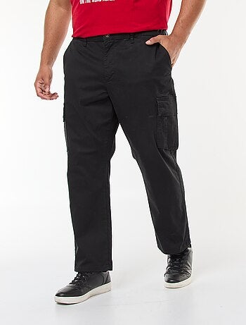 Pantaloni multitasche tinta unita con passanti per cintura