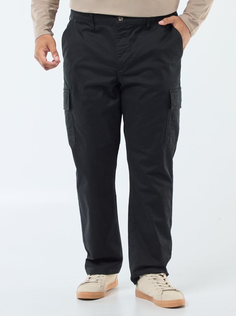 Pantaloni multitasche tinta unita con passanti per cintura Nero - Kiabi