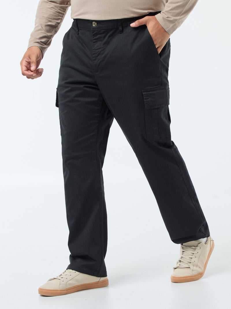 Pantaloni multitasche tinta unita con passanti per cintura Nero - Kiabi