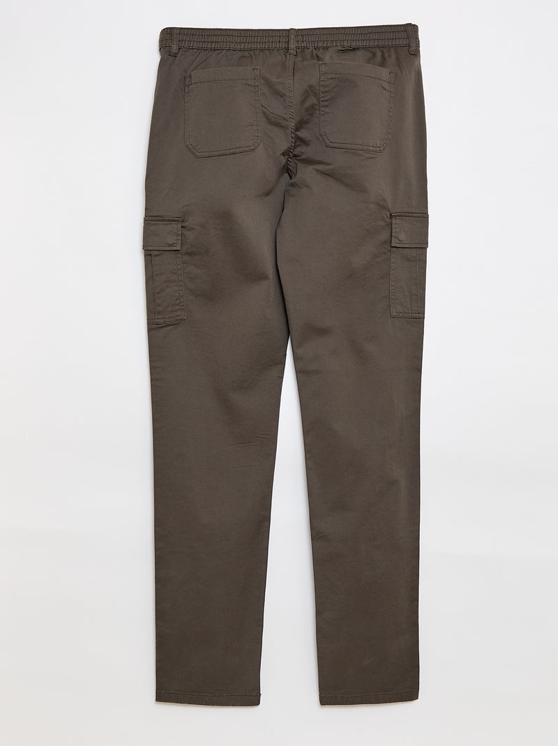 Pantaloni multitasche tinta unita KAKI - Kiabi