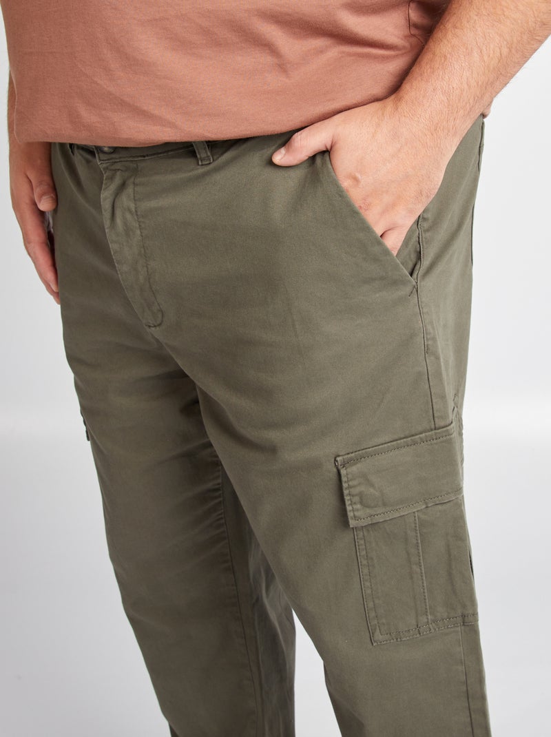 Pantaloni multitasche tinta unita KAKI - Kiabi