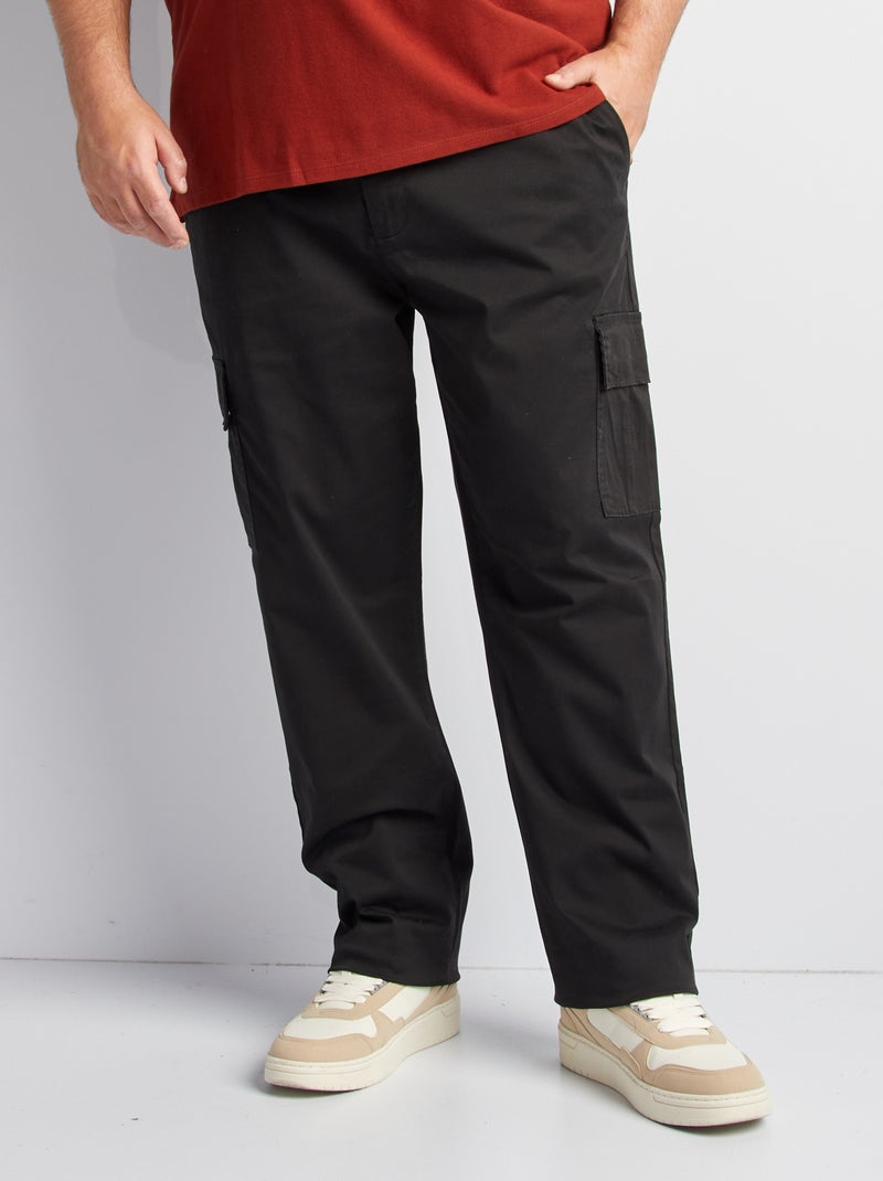 Pantaloni multitasche tinta unita nero - Kiabi