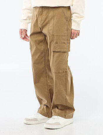 Pantaloni multitasche tinta unita taglio dritto / Regular Fit