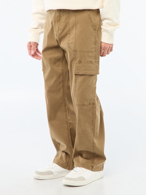 Pantaloni multitasche tinta unita taglio dritto / Regular Fit - Kiabi