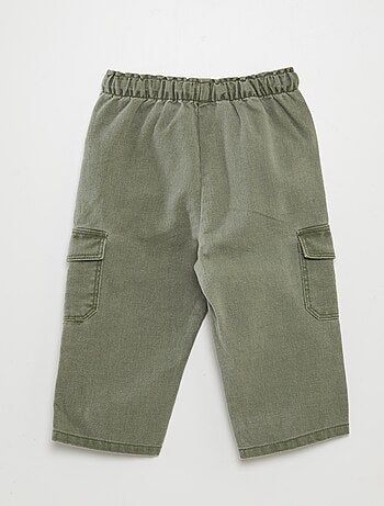 Pantaloni multitasche tinta unita