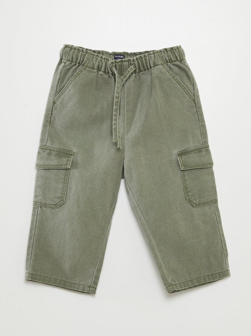 Pantaloni multitasche tinta unita VERDE - Kiabi