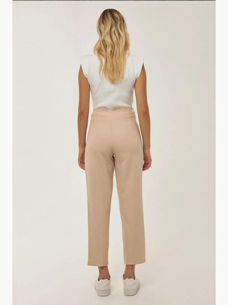 Pantaloni nude aderenti a vita alta hiccup Beige naturale - Kiabi