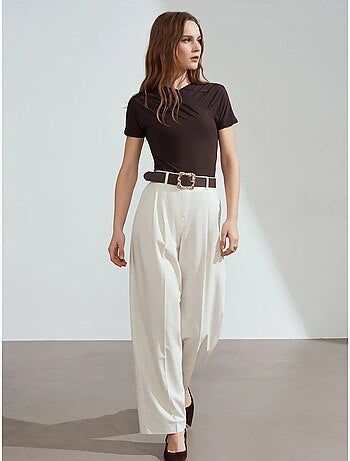 Pantaloni palazzo a gamba ampia con cintura dilvin